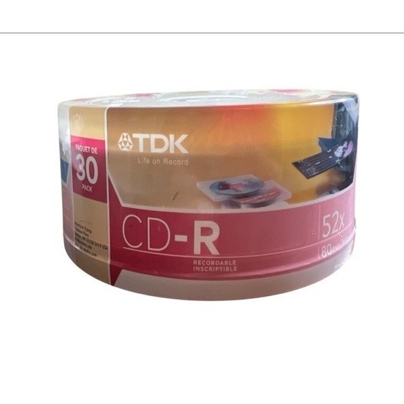 TDK CD-R 30 Pack 52x 700MB 80min Printable Blank Discs New Sealed - Picture 1 of 3